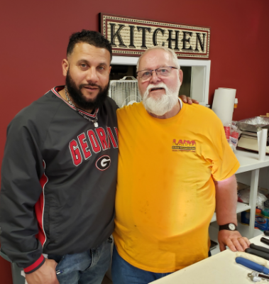 Jay at Q-School with BBQ Hall of Famer and Baron of BBQ, Chef Paul Kirk